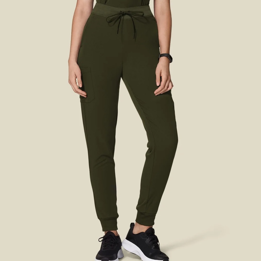Manadala Scrubs High Waisted Joggers Olive Green Size X-Large - Picture 6 of 16